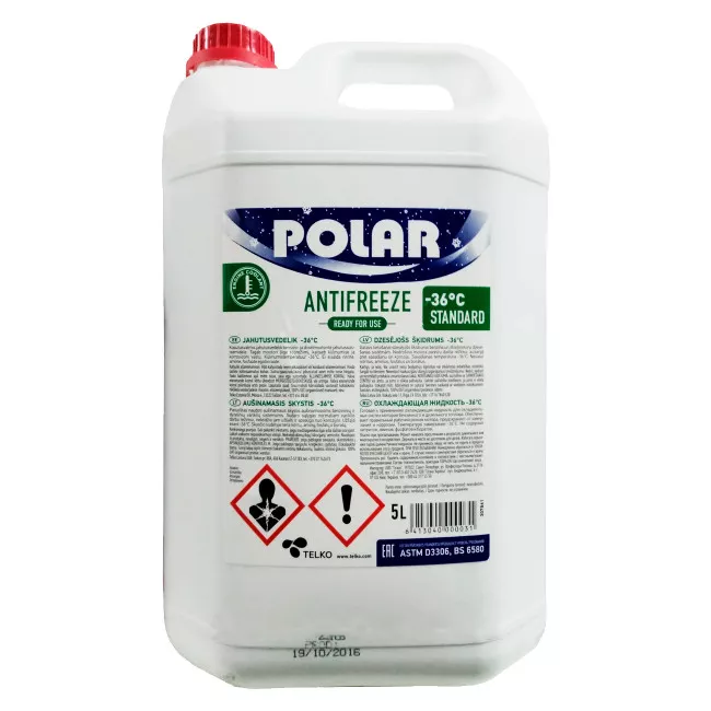 Антифриз Polar Standart BS 6580 G11 -36°C зелений 5л Антифриз Polar Standart BS 6580 G11 -36°C зелений 5л