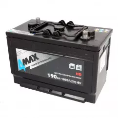 Акумулятор 4MAX AKUMULATORY 3СТ-190Ah (-/+) (BAT190/1000R/6V/HD/4MAX)