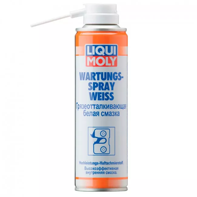 Грязеотталкивающая белая смазка Liqui Moly Wartungs-Spray Weiss 0,25 л (3953) Грязеотталкивающая белая смазка Liqui Moly Wartungs-Spray Weiss 0,25 л (3953)