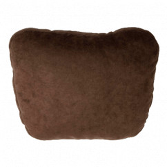 Подушка автомобильный подголовник КЕРДИС Premium, коричневый, ткань/велюр (830397)