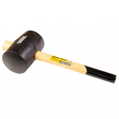 Киянка Mastertool - 1200 г х 100 мм, черная резина, ручка деревянная(02-0305)
