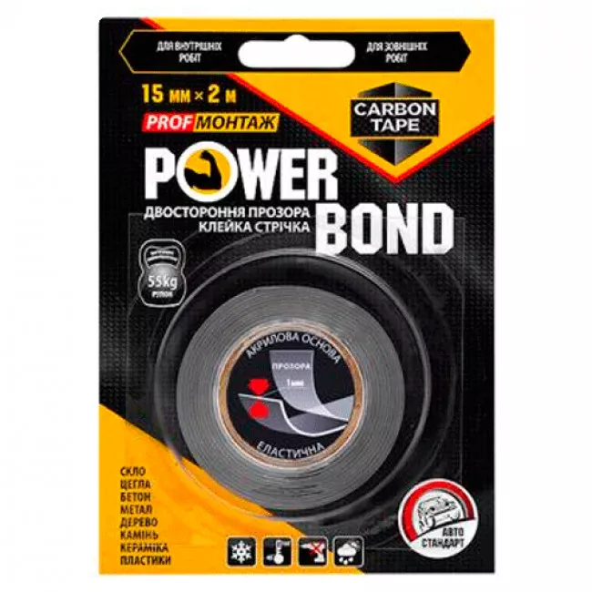 Лента двусторонняя POWER BOND 15мм x 2м (40753712/114473) Лента двусторонняя POWER BOND 15мм x 2м (40753712/114473)