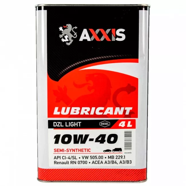 Моторное масло AXXIS 10W-40 DZL Light 4л