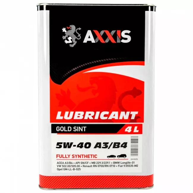 Масло моторное  AXXIS 5W-40 A3/B4 Gold Sint 4л