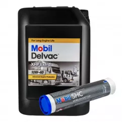 Олива MOBIL DELVAC XHP EXTRA 10W-40 20л + Мастило MOBILITH SHC220 0,38 кг