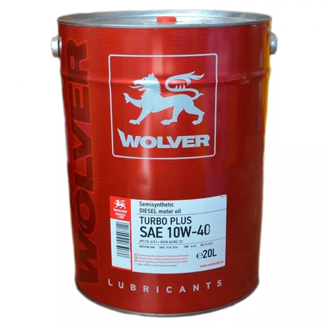 Моторное масло WOLVER Turbo Plus 10W-40 20л (4421) (4260360940712)
