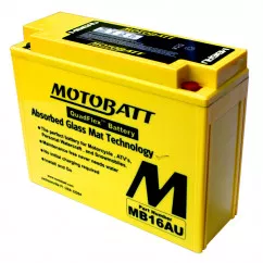 Мото акумулятор Motobatt AGM 6СТ-20.5Ah (-/+) (MB16AU)
