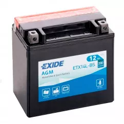 Мото акумулятор Exide AGM 6СТ-12Ah (-/+) (ETX14L-BS)