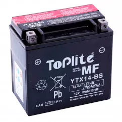 Мото акумулятор Toplite 6СТ-12Ah (+/-) (YTX14-BS)