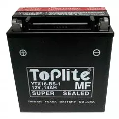 Мото акумулятор TOPLITE 6СТ-14Ah 230A Аз (YTX16-BS-1)