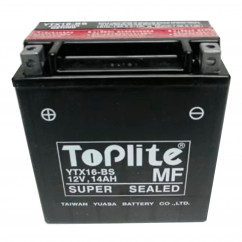 Мото аккумулятор TOPLITE 6СТ-14Ah Аз 230A (YTX16-BS)