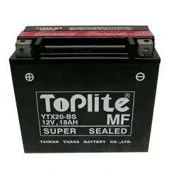 Мото аккумулятор Toplite 6СТ-18Ah (+/-) (YTX20-BS)