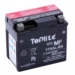 Мото аккумулятор TOPLITE 6СТ-4Ah 80A АзЕ (YTX5L-BS)
