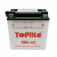 Мото акумулятор Toplite 6СТ-9Ah (-/+) (YB9L-A2)