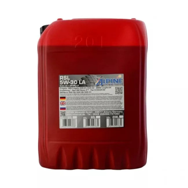 Масло моторное Alpine RSL 5W-30 LA 20л (0305-20) (32084)