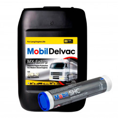 Моторное масло Mobil Delvac MX Extra 10W-40 20 л + смазка MOBILITH SHC220 0,38 кг
