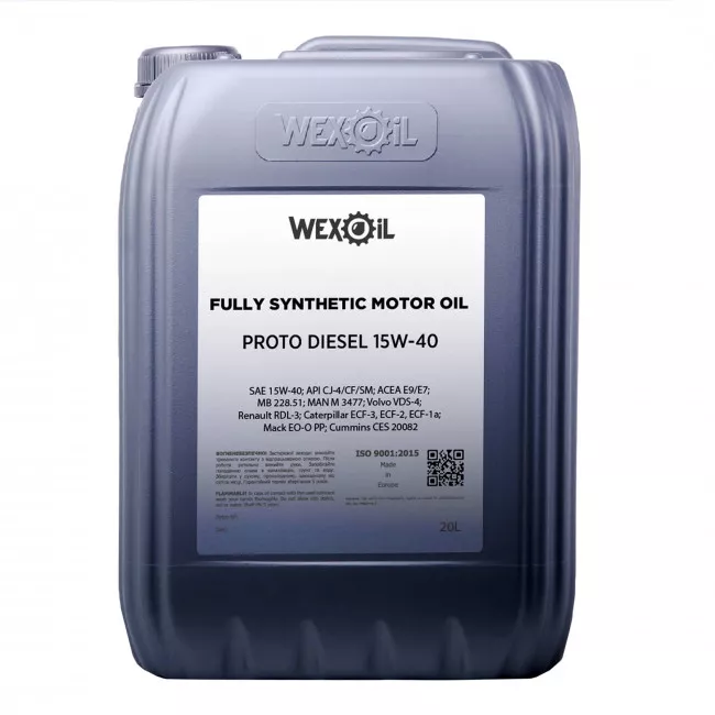 Моторное масло Wexoil Proto Diesel SAE 15W-40 20л Моторное масло Wexoil Proto Diesel SAE 15W-40 20л
