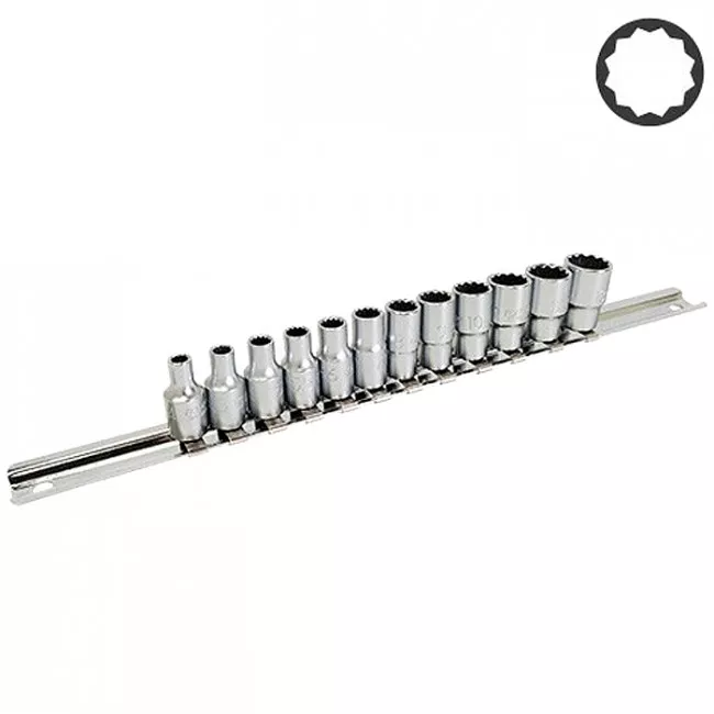 Набор головок TOPTUL 12-гр. 1/4" 12ед. 4~13мм (на планке) (GAAQ0801U-12) Набор головок TOPTUL 12-гр. 1/4" 12ед. 4~13мм (на планке) (GAAQ0801U-12)