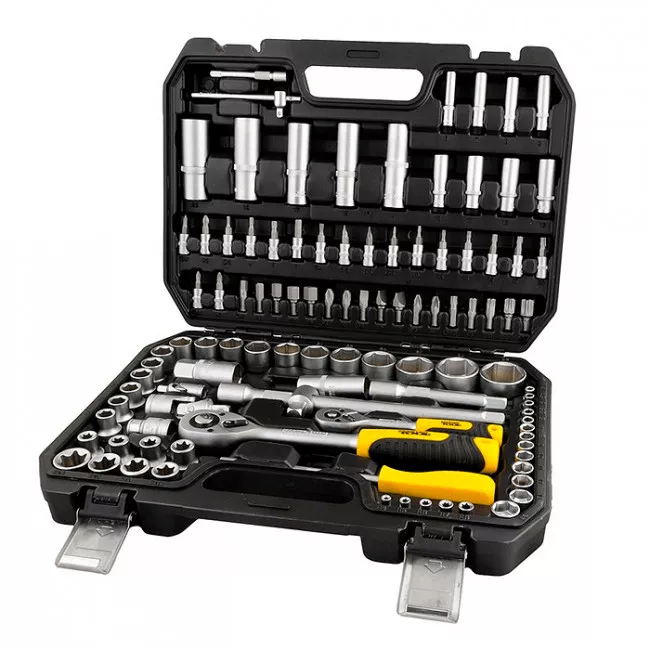 Набір торцевих насадок Mastertool CrV 1/4”-1/2” з тріскачкою 108 предметів (78-5108)