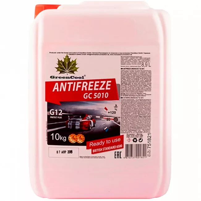 Антифриз Green Cool GC5010 G12 -40°C красный 10л (751821) Антифриз Green Cool GC5010 G12 -40°C красный 10л (751821)