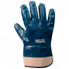 Перчатки MASTER TOOL масло-бензостойкие утепленные, нитриловое покрытие, манжет крага (синие), 10,5" (83-0407)