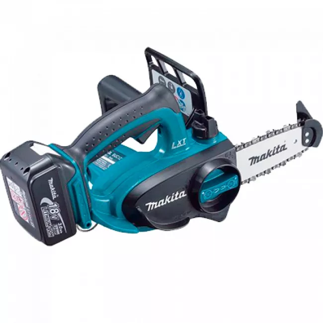 Пила цепная Makita аккумуляторная DUC122RFE LXT, 18В, 3Аг х 2шт, DC18RC, кейс, 115мм (DUC122RFE)