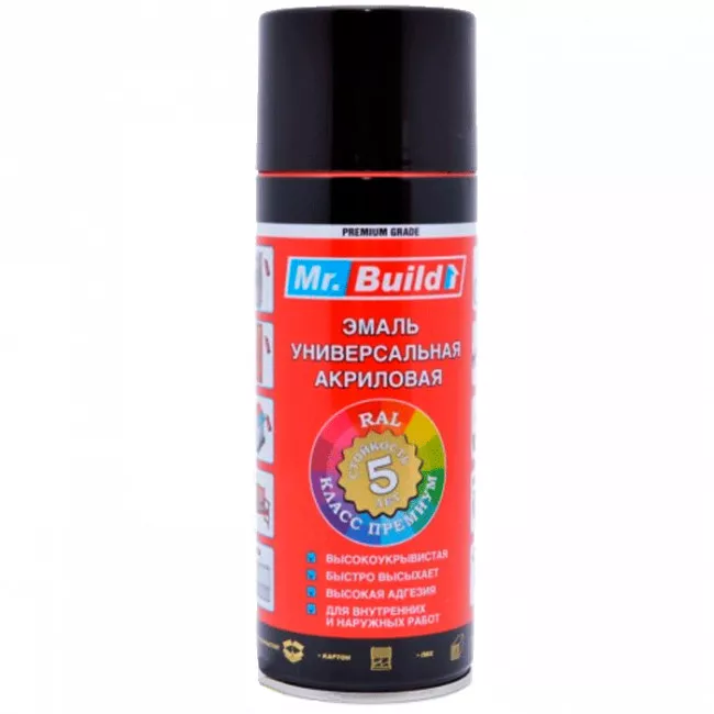 Спрей краска №02 Ral 9005 Mr. Build черный 400 мл (712489)