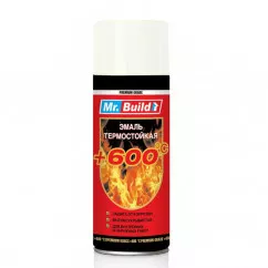 Спрей фарба термостійка Mr. Build біла матова 400 мл (390962)