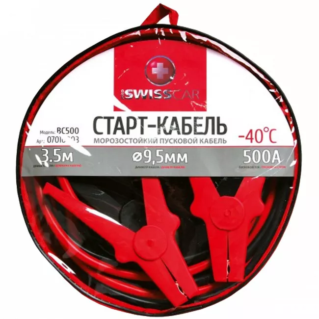 Старт-кабель PROSWISSCAR 500А 3,5 м в сумке BC-500 (П) (000193) Старт-кабель PROSWISSCAR 500А 3,5 м в сумке BC-500 (П) (000193)