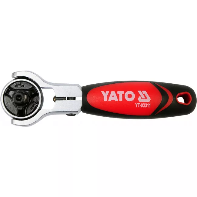 Трещотка с вращающейся головкой YATO 1/4" 115мм (YT-03311)