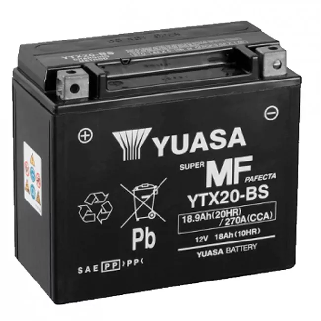 Мото акумулятор YUASA AGM 6СТ-18.9Ah 270A Аз (YTX20-BS (CP))