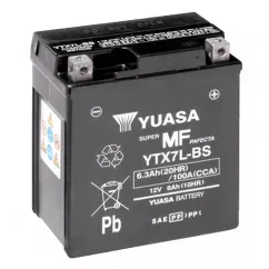 Мото аккумулятор YUASA сухозаряженный AGM 6Ah 100A АзЕ (YTX7L-BS (CP)