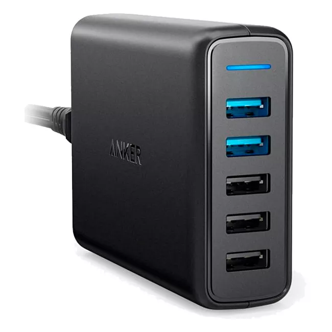 Зарядное устройство Anker PowerPort 5 Speed - 51.5W 1xQC3.0&4xPIQ Black (A2055G11)