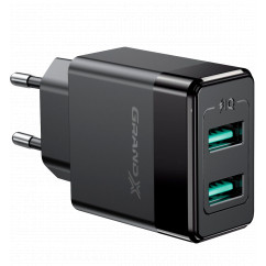 Зарядное устройство Grand-X 2USB 5V 2,4A с защитой от перегрузки (CH-50)
