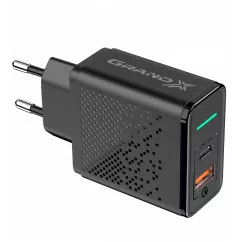 Зарядное устройство Grand-X Fast Сharge 6-в-1 PD 3.0, QС3.0, AFC,SCP,FCP,VOOC 1USB+1TypeC 18W (CH-880)