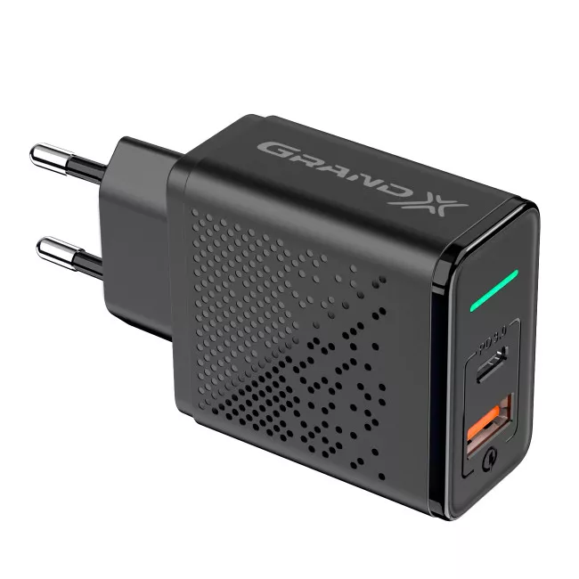 Зарядное устройство Grand-X Fast Сharge 6-в-1 PD 3.0, QС3.0, AFC,SCP,FCP,VOOC 1USB+1TypeC 18W (CH-880) Зарядное устройство Grand-X Fast Сharge 6-в-1 PD 3.0, QС3.0, AFC,SCP,FCP,VOOC 1USB+1TypeC 18W (CH-880)