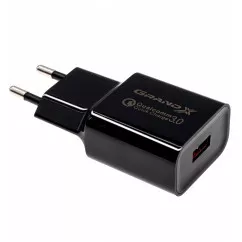 Зарядное устройство Grand-X USB 5V 2,1A Black с защитой от перегрузки (CH-350B)