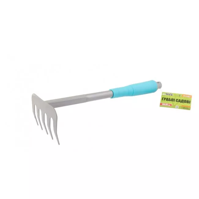 Грабли садовые с пластиковой ручкой 5 зубов 300*90 мм. MASTER TOOL (14-6183)