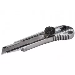 17-0198 Нож 18 мм металлический с направляющей винтовой замок