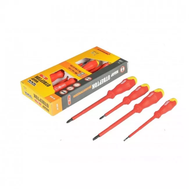 Набор отверток диэлектрических MASTER TOOL 4 шт (PH1*80, 2*125, SL 3*100, 5.5*125) (40-1500)