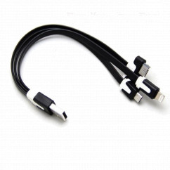 Универсальный USB кабель ZARYAD на 3 модели iPhone4, 5, MicroUSB, черный (745326)