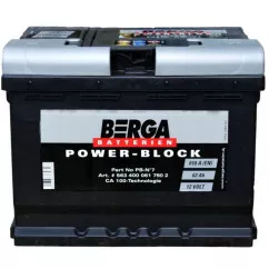 Акумулятор BERGA Power Block 63Аһ (-/+) 610A (563400061)