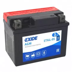 Акумулятор EXIDE AGM 6СТ-3Ah (-/+) (ETX4L-B)