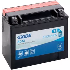 Мото акумулятор Exide AGM 6CT-18Ah (+/-) (ETX20H-BS)
