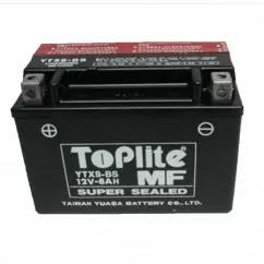 Мото акумулятор Toplite 6СТ-8Ah (+/-) (YTX9-BS)