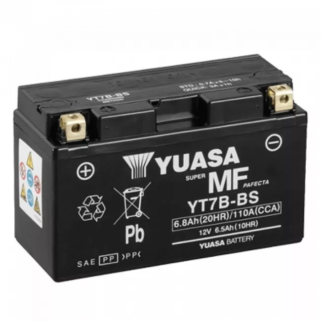Мото аккумулятор YUASA 6СТ-6.8Ah Аз (YT7B-BS)