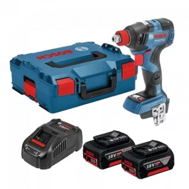 Аккумуляторный гайковерт BOSCH GDX 18V-200 С + АКБ GBA 18V 5.0Ah (2 шт) L-BOXX (06019G4201)