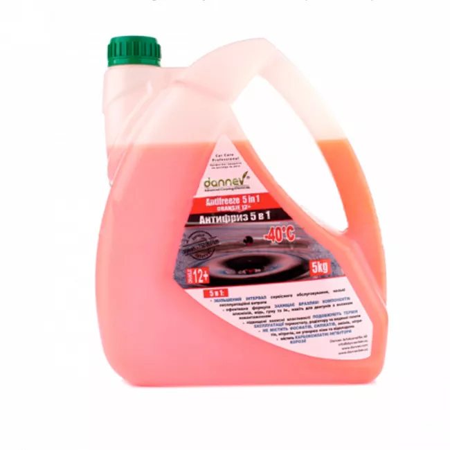 Антифриз Dannev Antifreeze G12+ -40°C оранжевый 5л (110606) Антифриз Dannev Antifreeze G12+ -40°C оранжевый 5л (110606)
