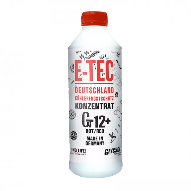 Антифриз E-Tec Glycsol G12+ -80°C красный 1,5л (9588)