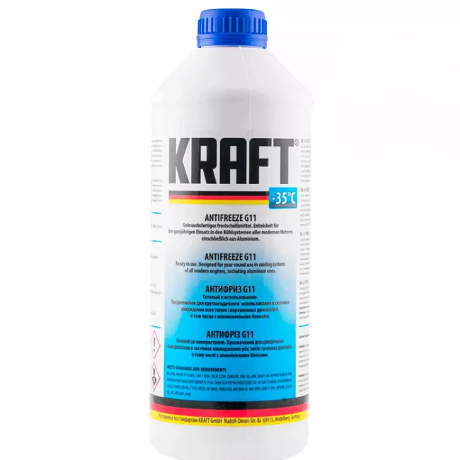 Антифриз Kraft G11-35°C синій 1,5л (394127) (KF105)